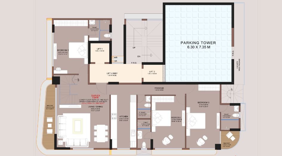 Kripa-Oasis-FLoor-Plan-5 BHK-Duplex- 2360 Sqft